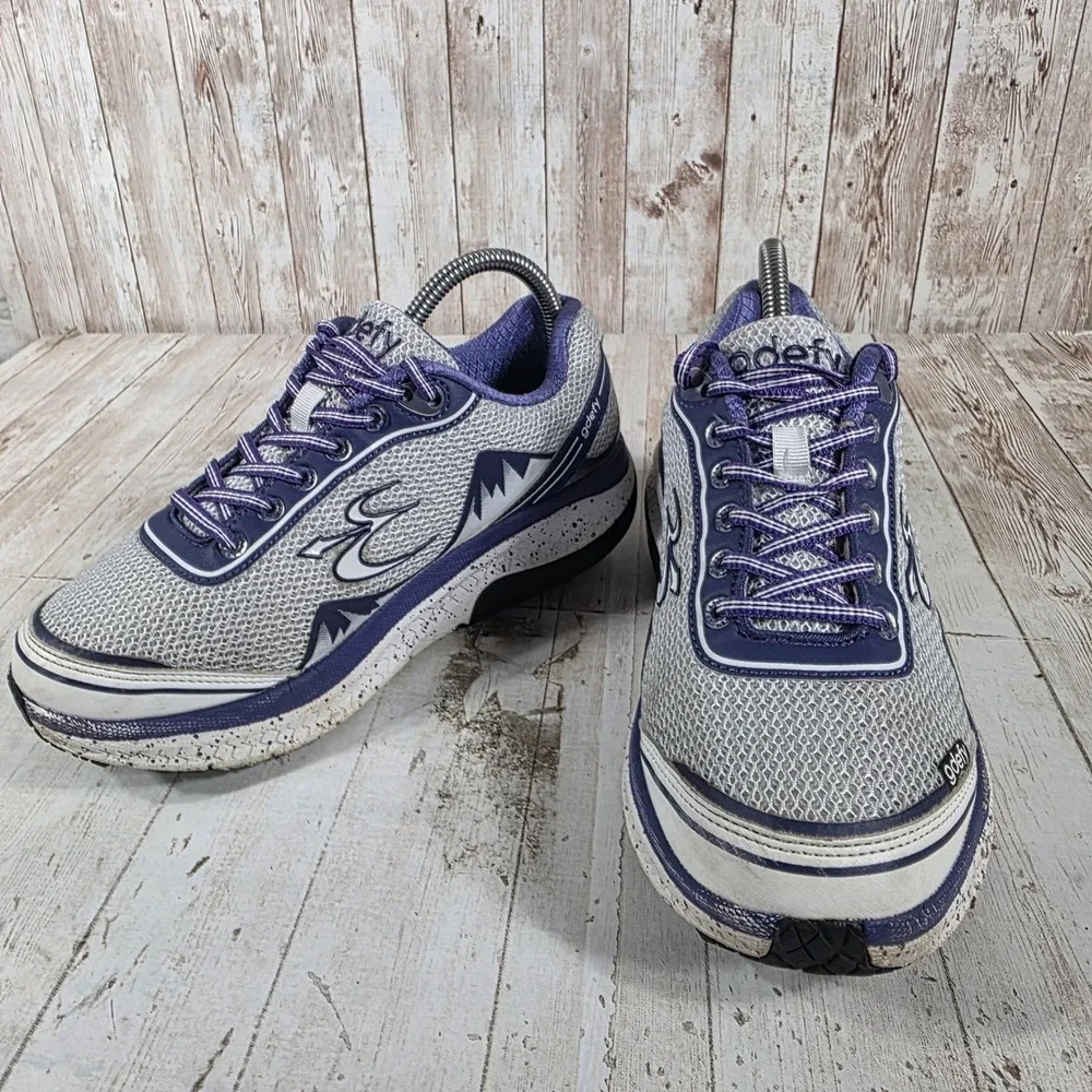 Gravity Defyer Womens TB9024FWP-M Grey Purple VersoShock Walking Shoes Size 7